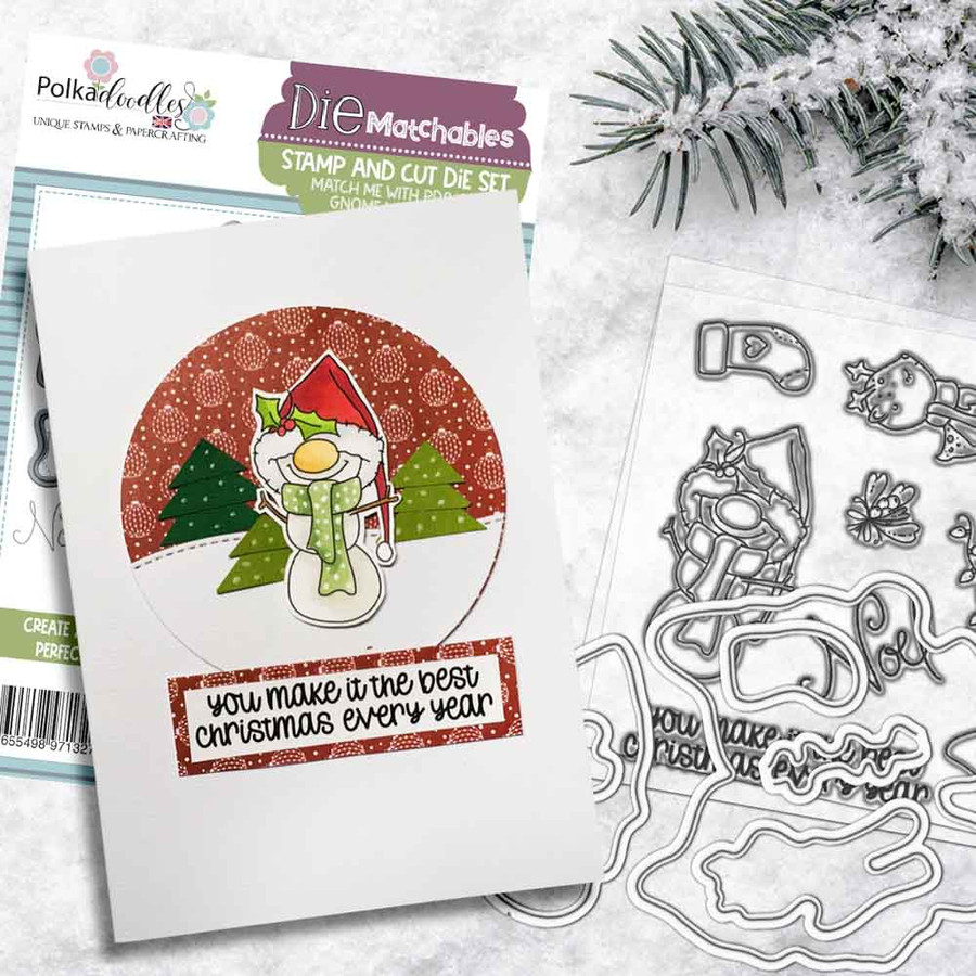 Gnome Meet Me Under the Mistletoe Matchables 4 x 6" Stamp set