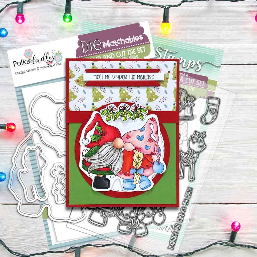 Gnome Meet Me Under the Mistletoe Matchables 4 x 6" Stamp set