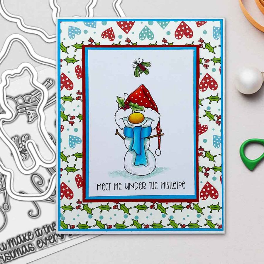 Gnome Meet Me Under the Mistletoe Matchables 4 x 6" Stamp set