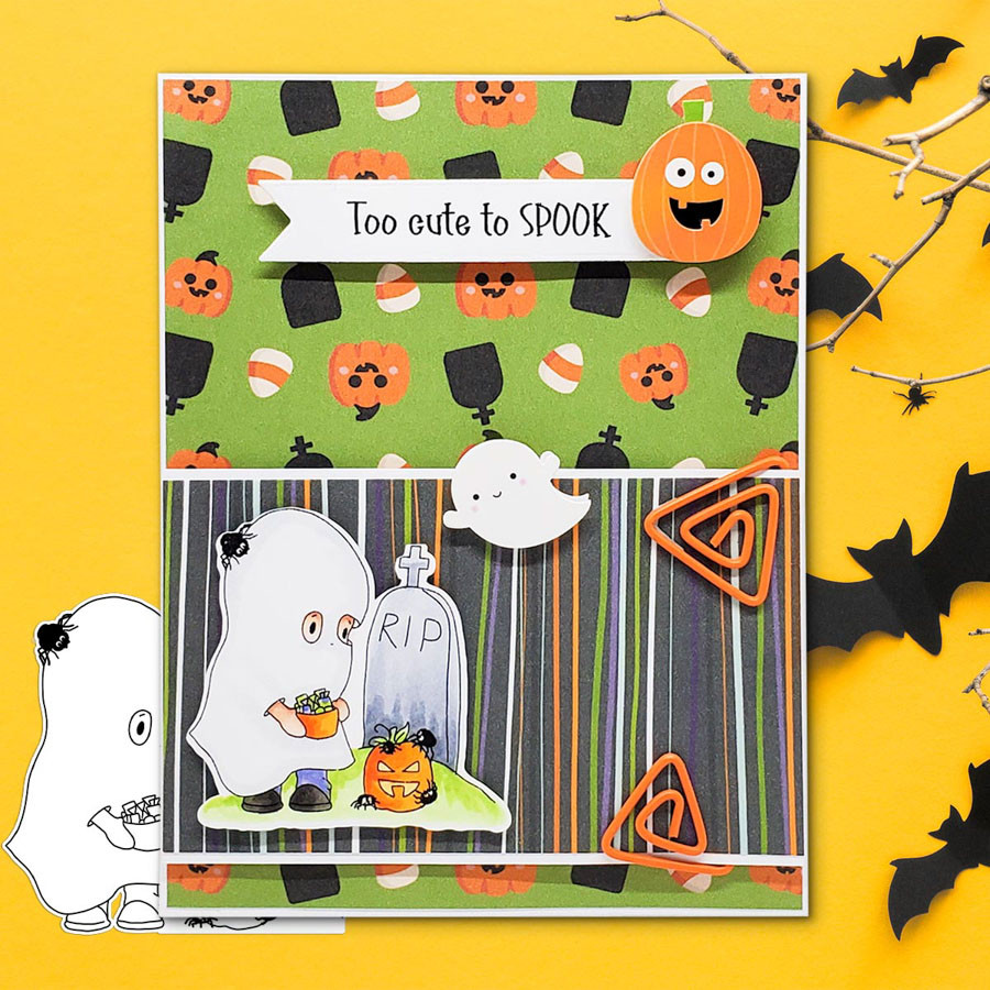 Boo Halloween Ghost - printable digital stamp download with free SVG /DXF files