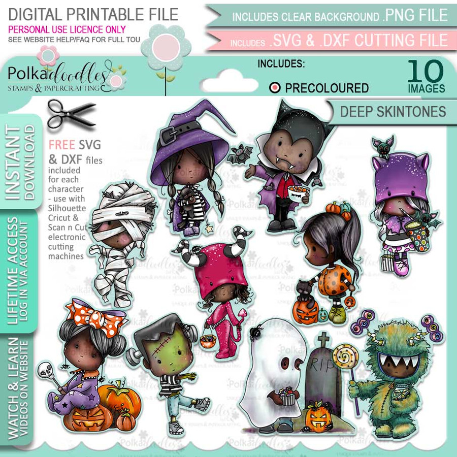 Boo Halloween Big Kahuna bundle - printable digital stamp downloads with free SVG /DXF files, papers and greetings