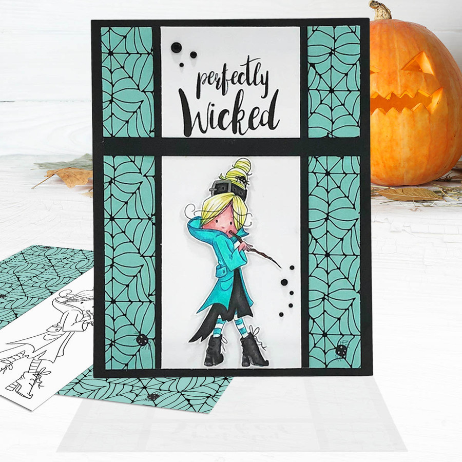 Pandora Witch Halloween - printable digital stamp download with free SVG /DXF files