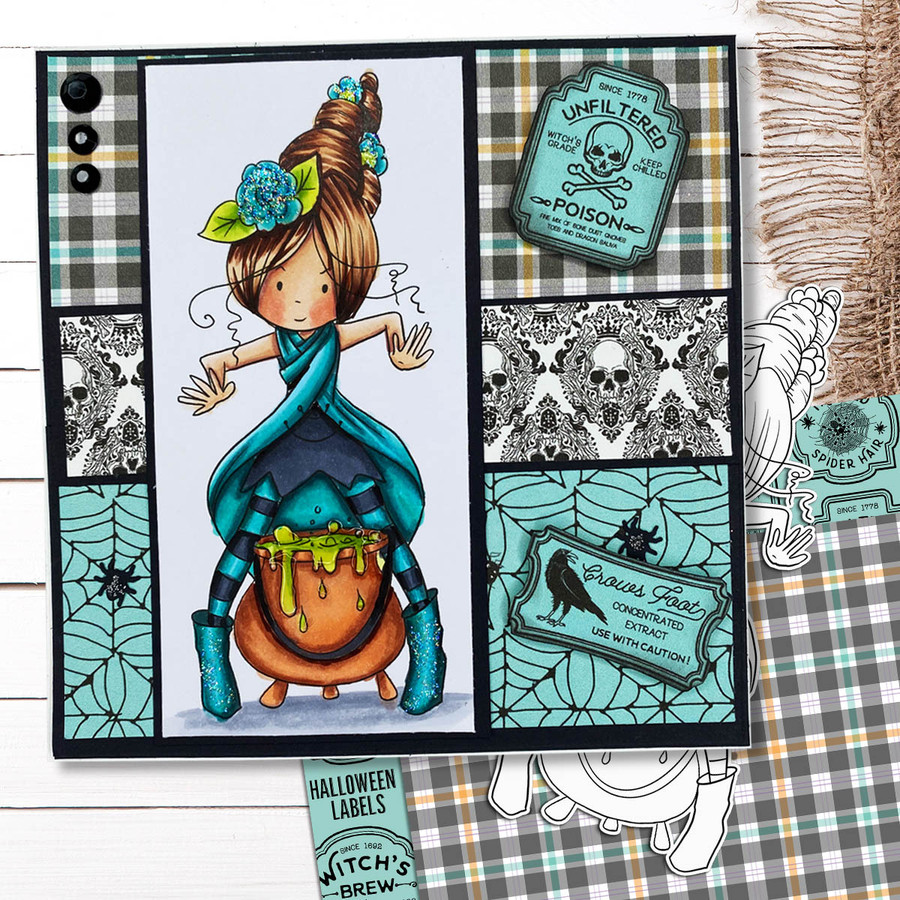 Spellbinding Witches Big Kahuna bundle - printable digital stamp downloads with free SVG /DXF files, papers and greetings
