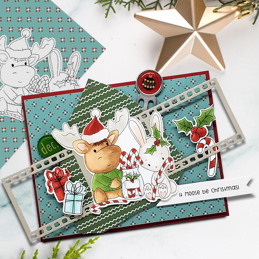 Sugar Hit (precoloured) Elvis Wesley Moose - printable craft digital stamp download with free SVG /DXF files