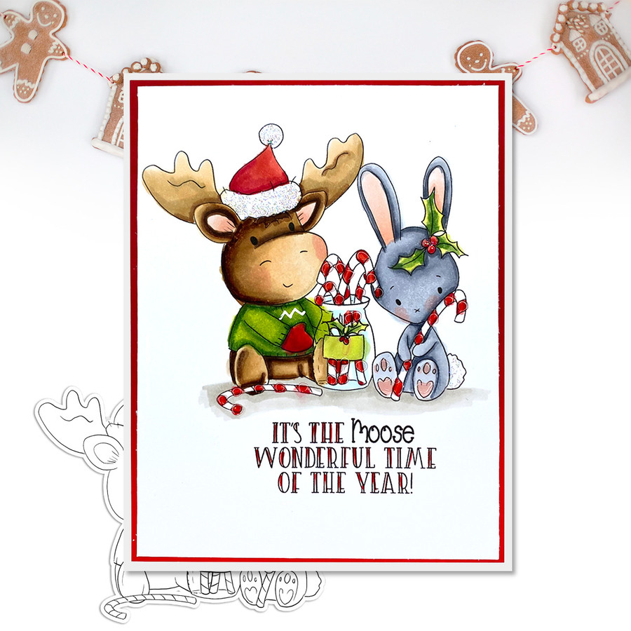 Sugar Hit Elvis Wesley Moose - printable craft digital stamp download with free SVG /DXF files