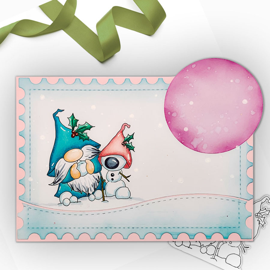 Snowman - Gnome Festive Fun printable craft digital stamp download with free SVG /DXF files