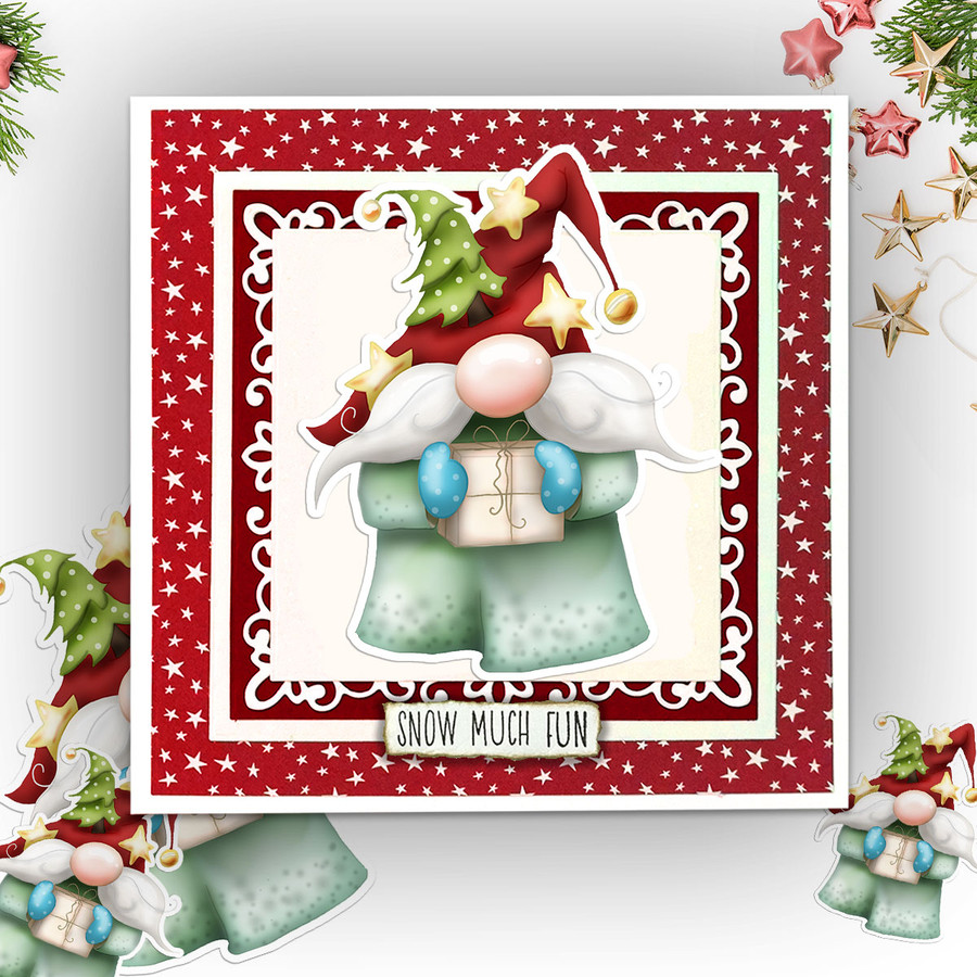 Gnome Festive Fun Big Bundle - printable craft digital stamp download with free SVG /DXF files