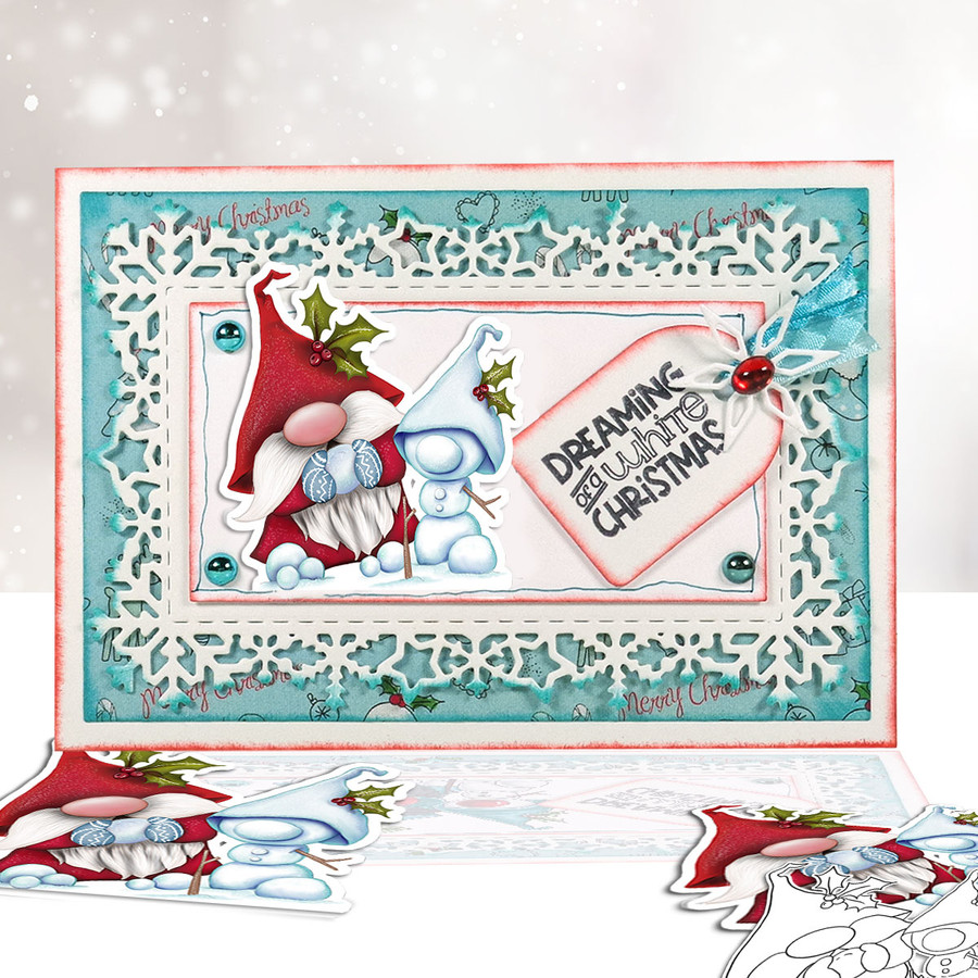 Gnome Festive Fun Big Bundle - printable craft digital stamp download with free SVG /DXF files