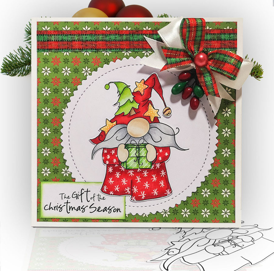 Gnome Festive Fun Big Bundle - printable craft digital stamp download with free SVG /DXF files