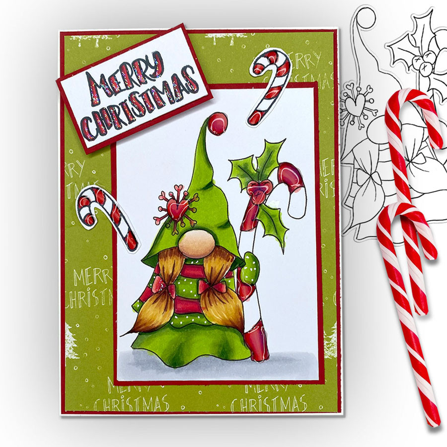 Gnome Festive Fun Big Bundle - printable craft digital stamp download with free SVG /DXF files