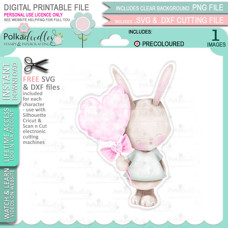 Sweet As Candy (precoloured) Love Always printable craft digital stamp download with free SVG /DXF files