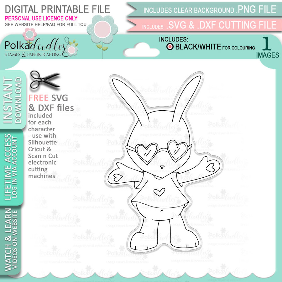 Love You this Much - Love Always printable craft digital stamp download with free SVG /DXF files