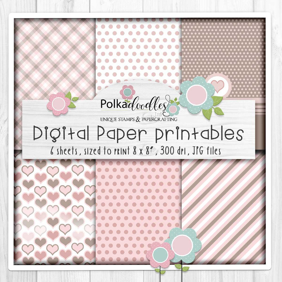 Love Always printable Papers 1 bundle - craft digital paper printables downloads