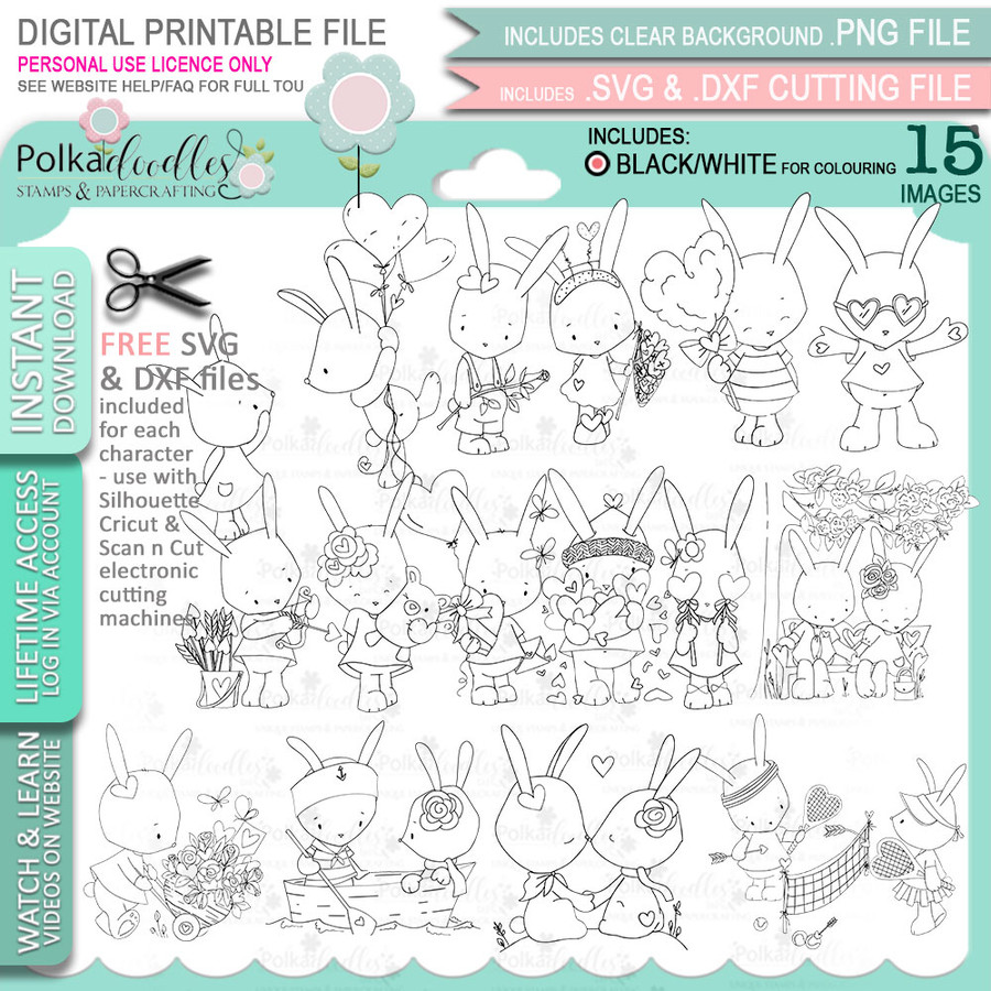 Love Always BIG KAHUNA VALUE KIT - digital stamp printable downloads & stickers (DLPD8588)