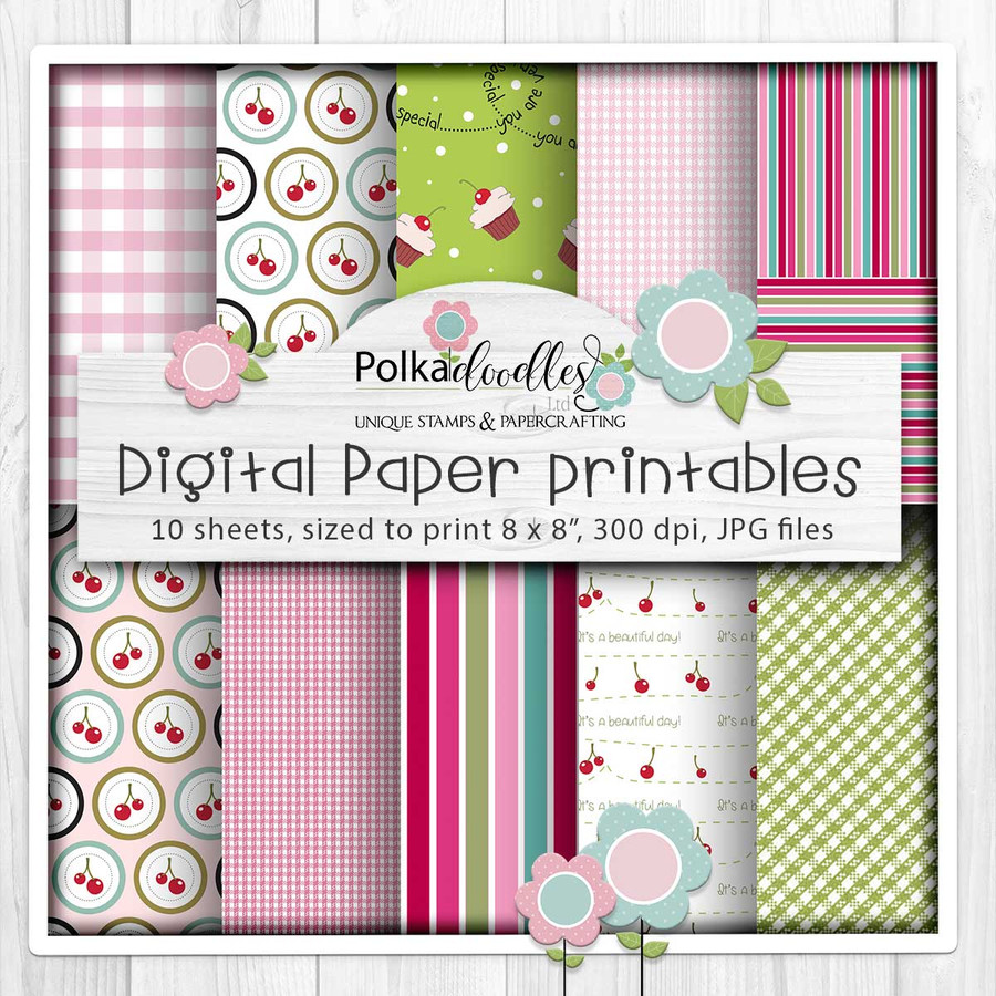 Coffee and Cake BIG value printable craft digital stamp download bundle with free SVG /DXF files - paper patterns
