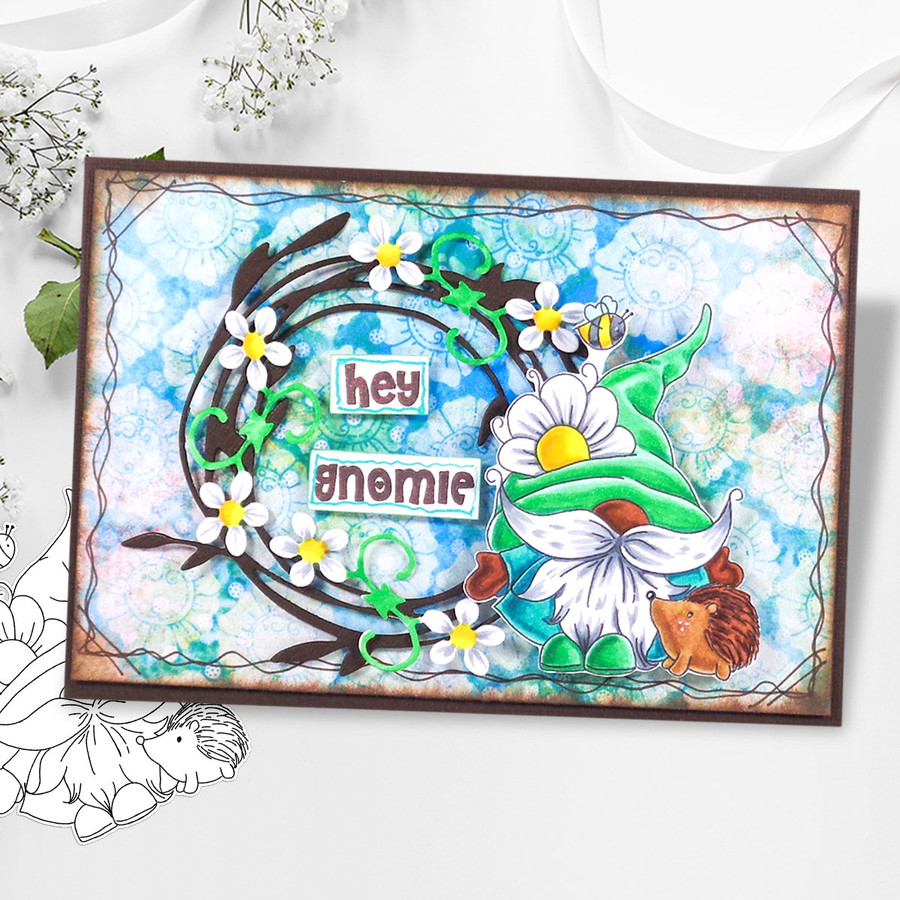 Spring Gnomes - 6 printable digital stamps, colour clipart, papers, gnome quotes and SVG files for cardmaking and crafting