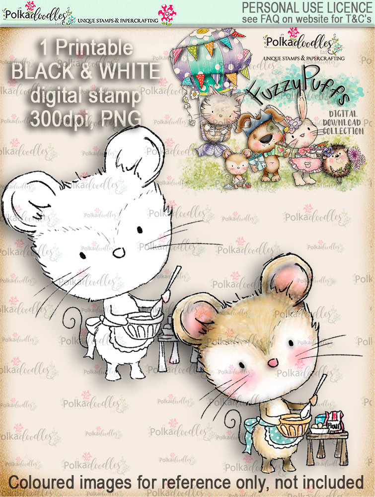Fuzzypuffs - 26 digital stamps for cards, cardmaking, crafting and stickers