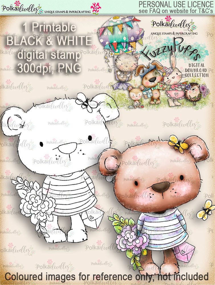 Fuzzypuffs - 26 digital stamps for cards, cardmaking, crafting and stickers