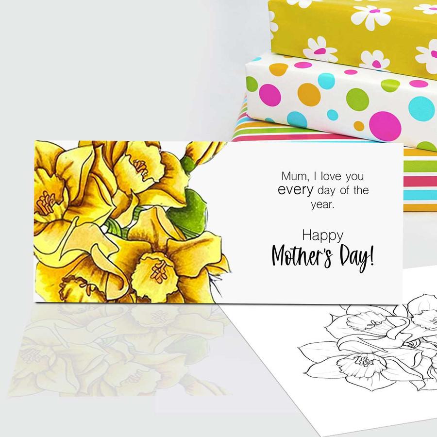 Blooms 2 Daffodil Flower bundle - digital stamp, digistamp for cards, cardmaking, crafting and stickers