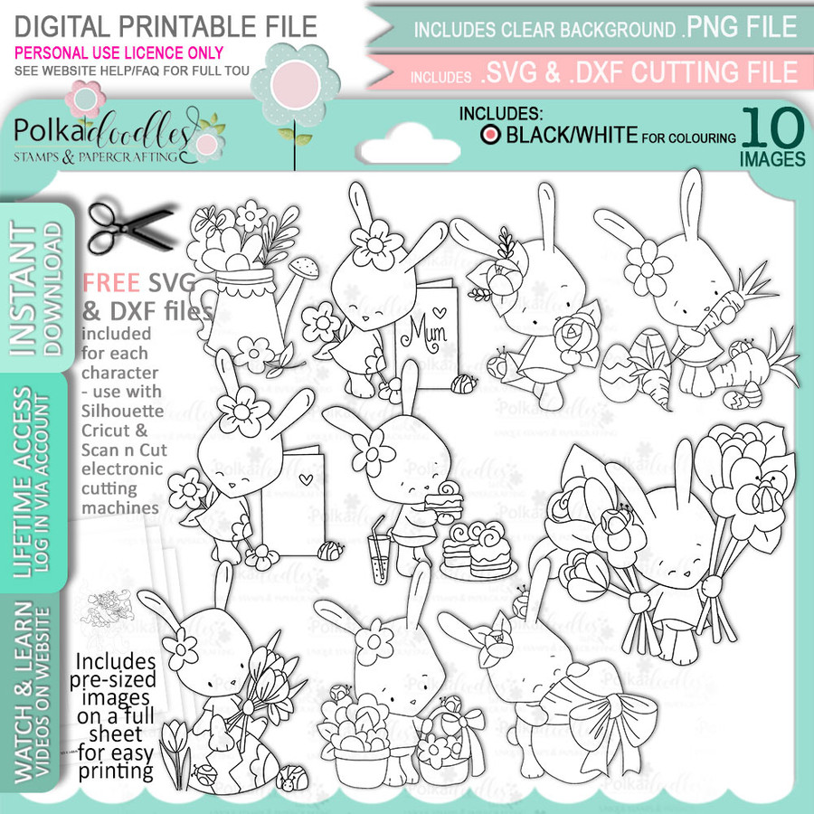 Springtime Smiles Spring Easter big value bundle - BIG KAHUNA printable clipart digital stamp, digistamp for cards, cardmaking, crafting and stickers