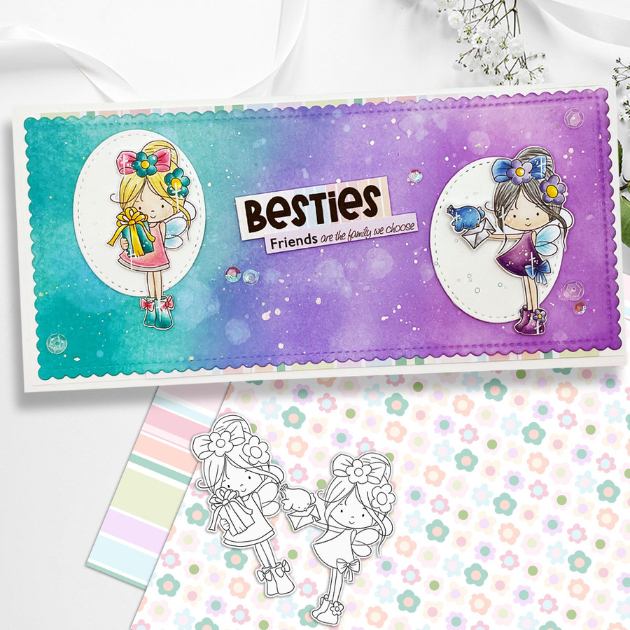 Winnie Daisy Fairy cute girl Bundle - printable clipart digital stamp, digistamp for cards, cardmaking, crafting and stickers