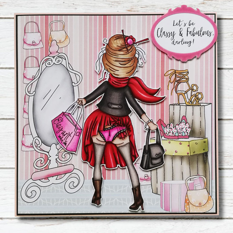 Embarassing Moment - (PRECOLOURED) Funny Old Bag Digital Stamp Download 