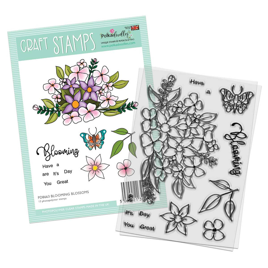 Blooming Blossom Flower Stamp set 4 x 6" (PD8663)