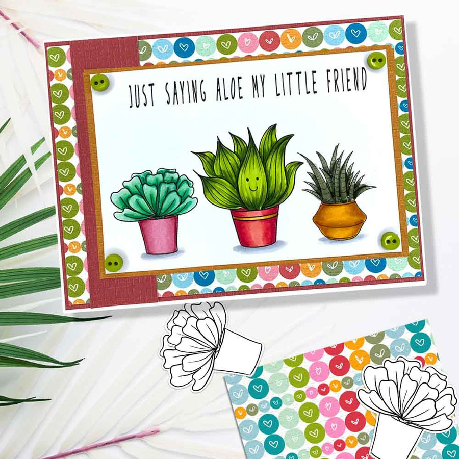 Plant Fun - printable clipart digital stamp for cardmaking, craft & stickers