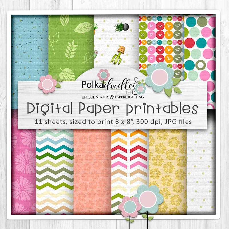 Happy Cactus Succulent printablepaper patterns 1 - digital printables for cardmaking, craft & stickers