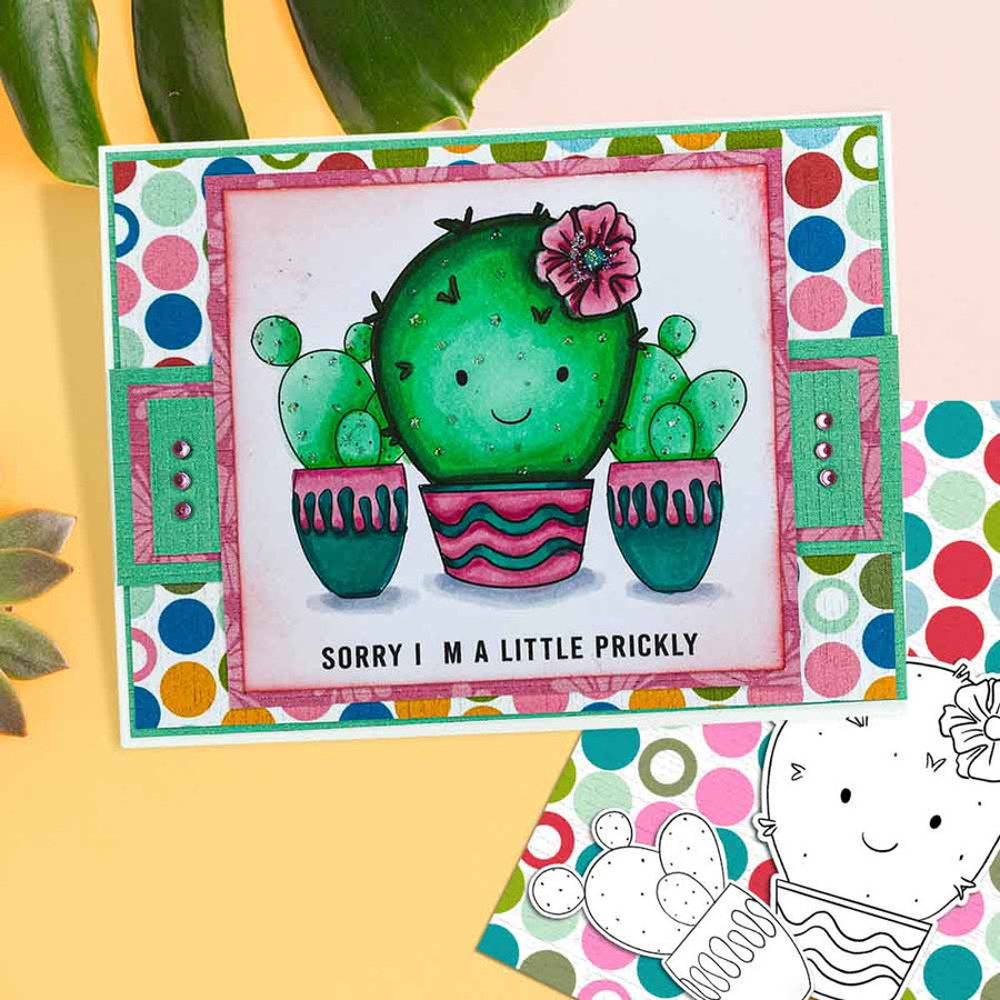 Happy Cactus Succulent BIG bundle - printable clipart digital stamp for cardmaking, craft & stickers