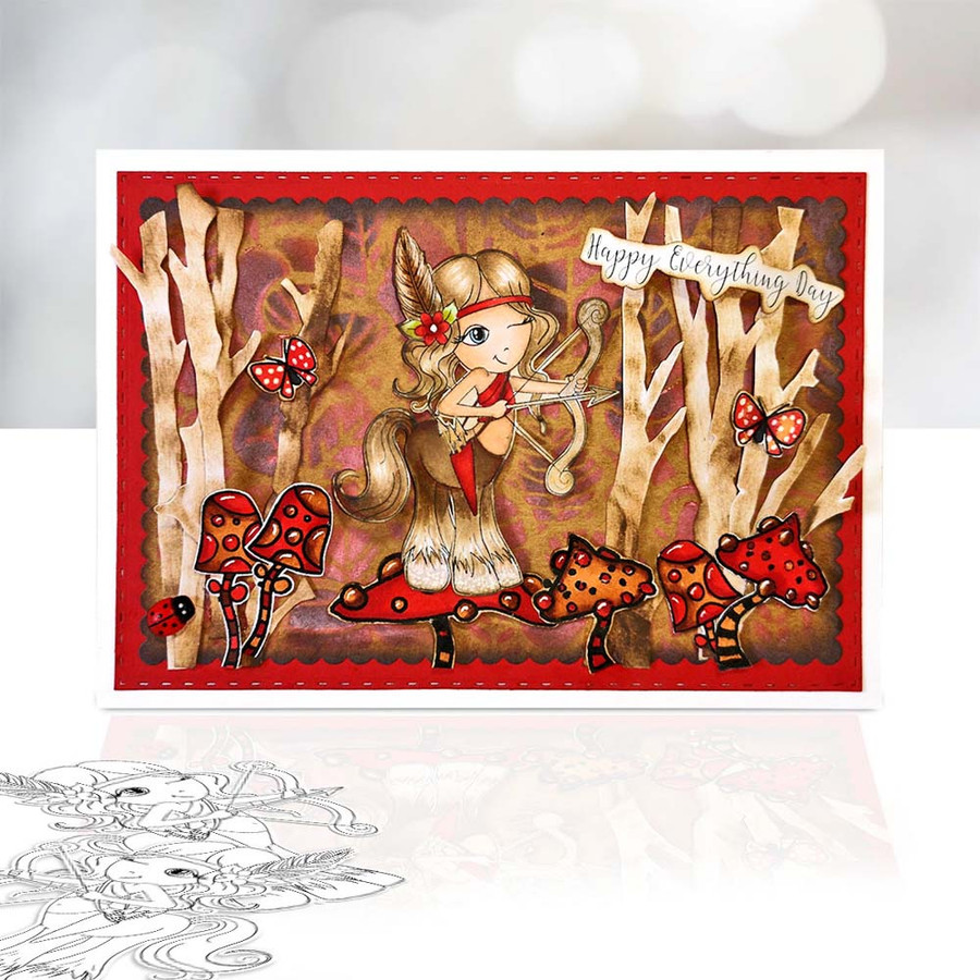 Sagittarius digital stamp - (COLOUR - LIGHT SKINTONE) printable clipart  for cardmaking, craft, scrapbooking & stickers