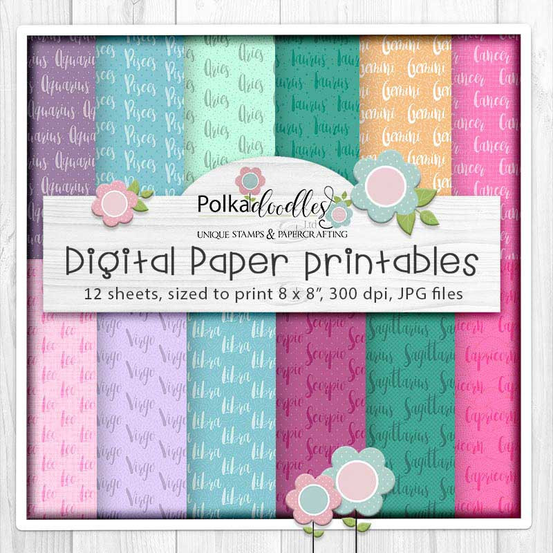 Zodiac/Horoscope/Star Signs - BIG KAHUNA Bundle cardmaking, craft, scrapbooking & sticker printables