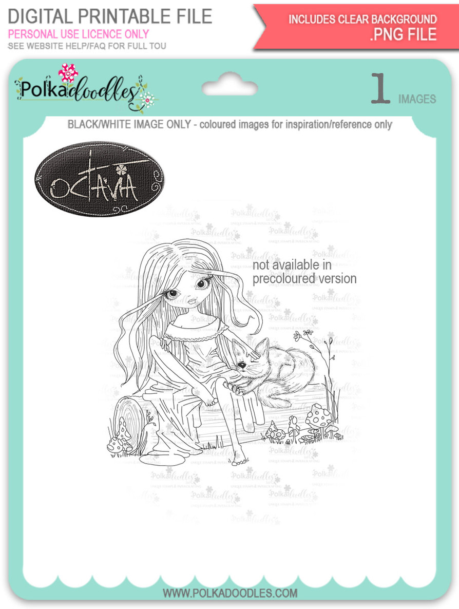 Octavia Friendly Hugs digital stamp downloa