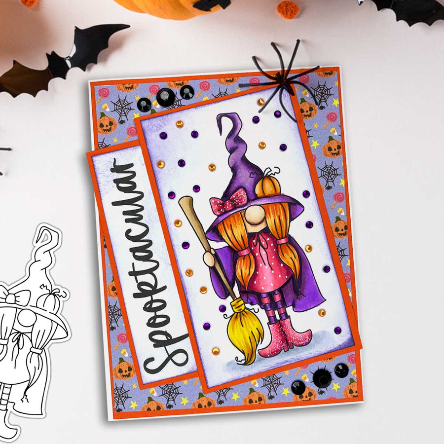 18 Halloween Gnome digital stamps bundle - printable clipart  for cardmaking, craft, scrapbooking & stickers
