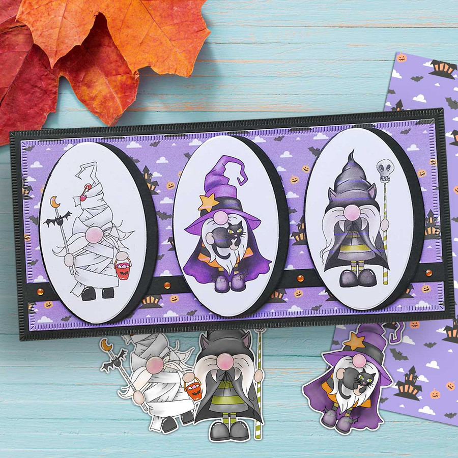 18 Halloween Gnome digital stamps bundle - printable clipart  for cardmaking, craft, scrapbooking & stickers