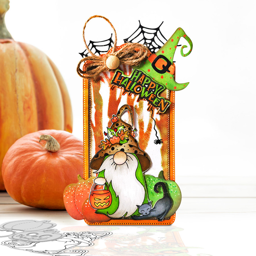 18 Halloween Gnome digital stamps bundle - printable clipart  for cardmaking, craft, scrapbooking & stickers
