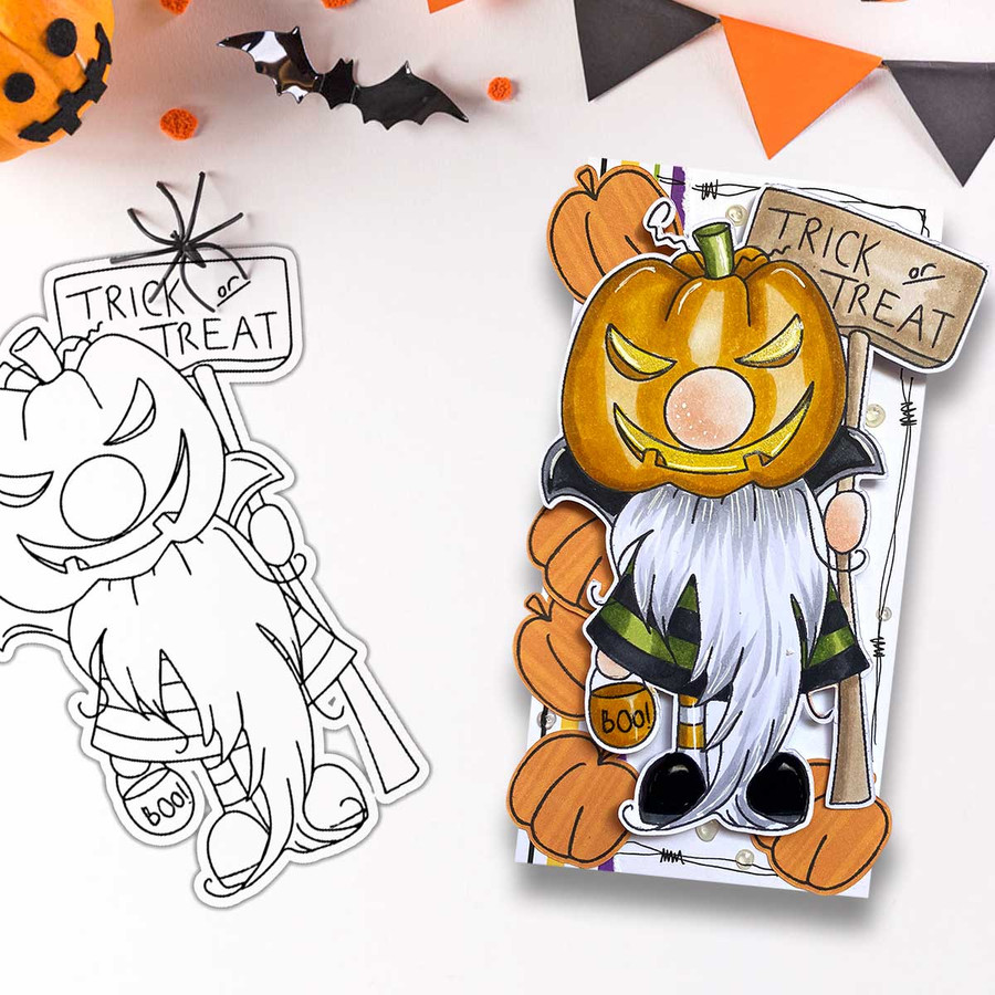 Halloween Gnome Big Kahuna bundle - printable clipart  for cardmaking, craft, scrapbooking & stickers