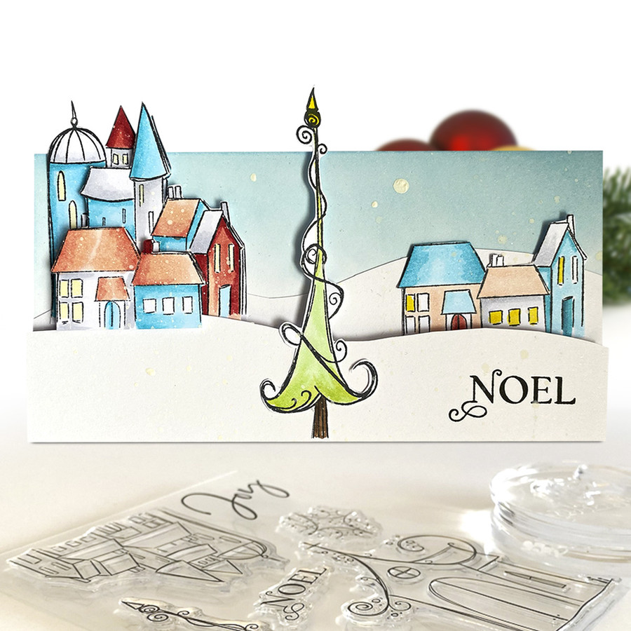 Winter Noel - Christmas 4 x 6" clear photopolymer stamp set