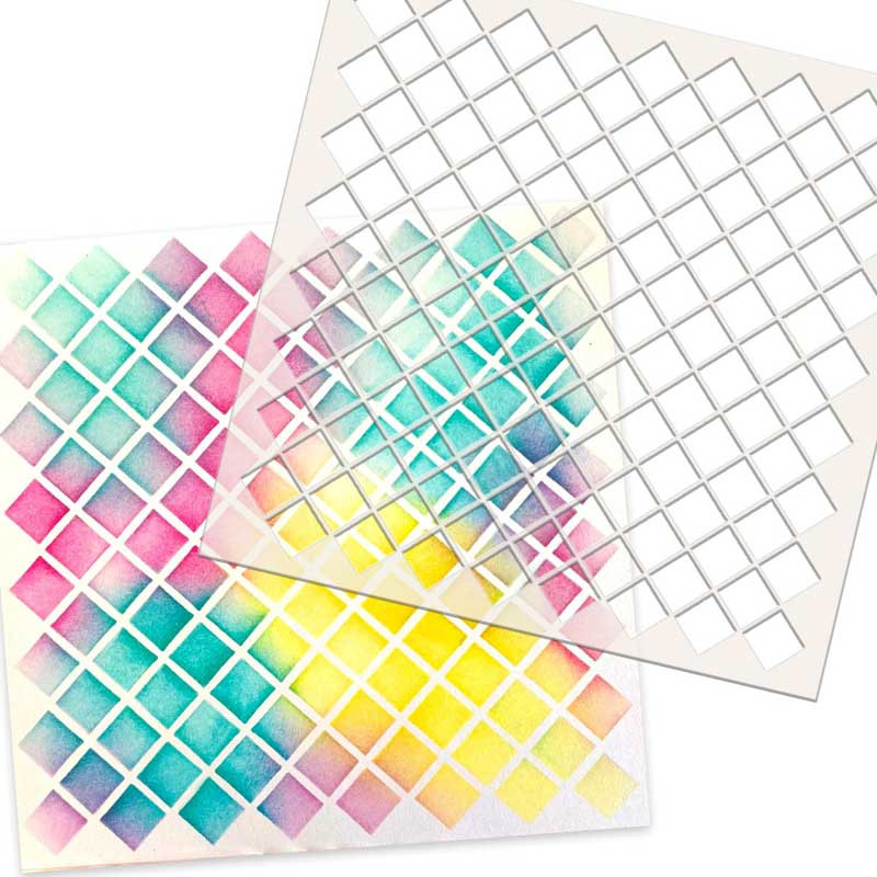 Square Trellis Craft Stencil - 6 x 6"