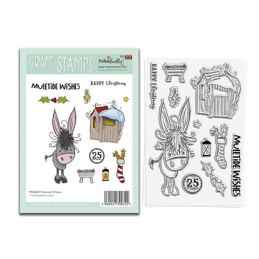 Muletide Wishes Stamps 4 x 6" photopolymer stamp set