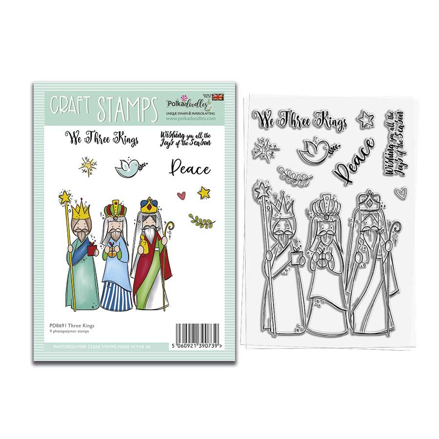 Three Kings Stamps 4 x 6" photopolymer stamp set