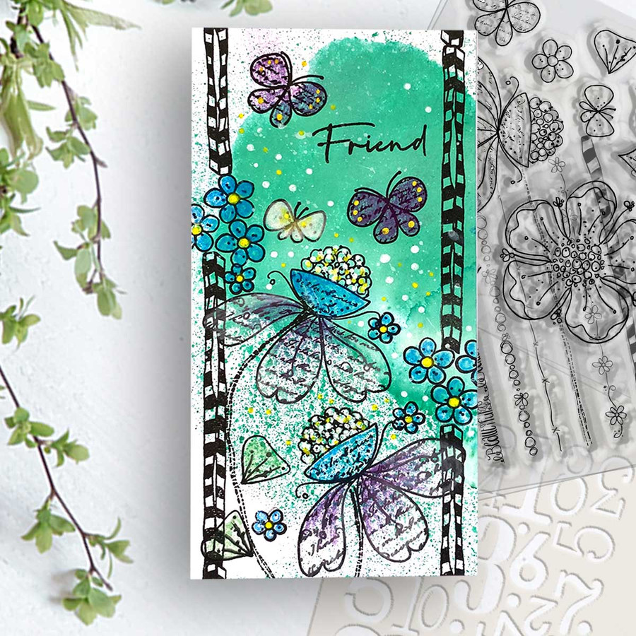 Funky Flower Friend 2 - in 1 Colour & Create Stencil