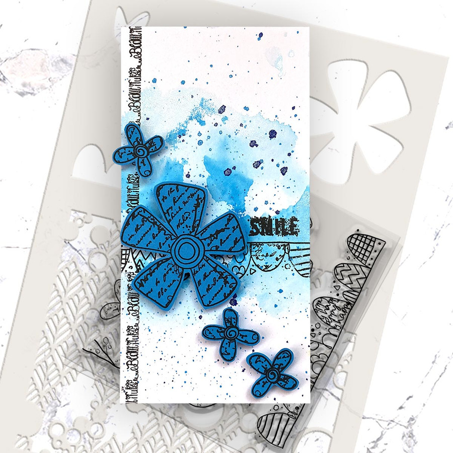 Funky Daisy Smile - Funky Flowers Clear Stamp set