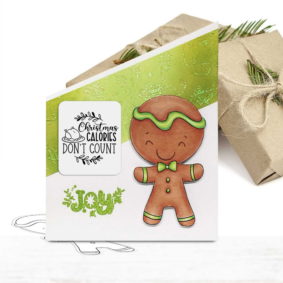 Oh Snap - Gingerbread Holly  digital stamp - printable clipart  for cardmaking, craft, scrapbooking & stickers
