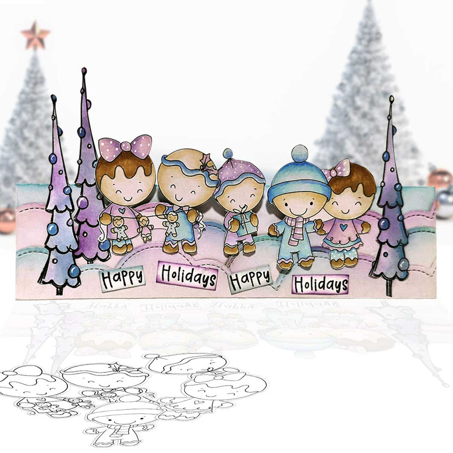Gingerbread Holly Big Kahuna bundle - printable clipart  for cardmaking, craft, scrapbooking & stickers