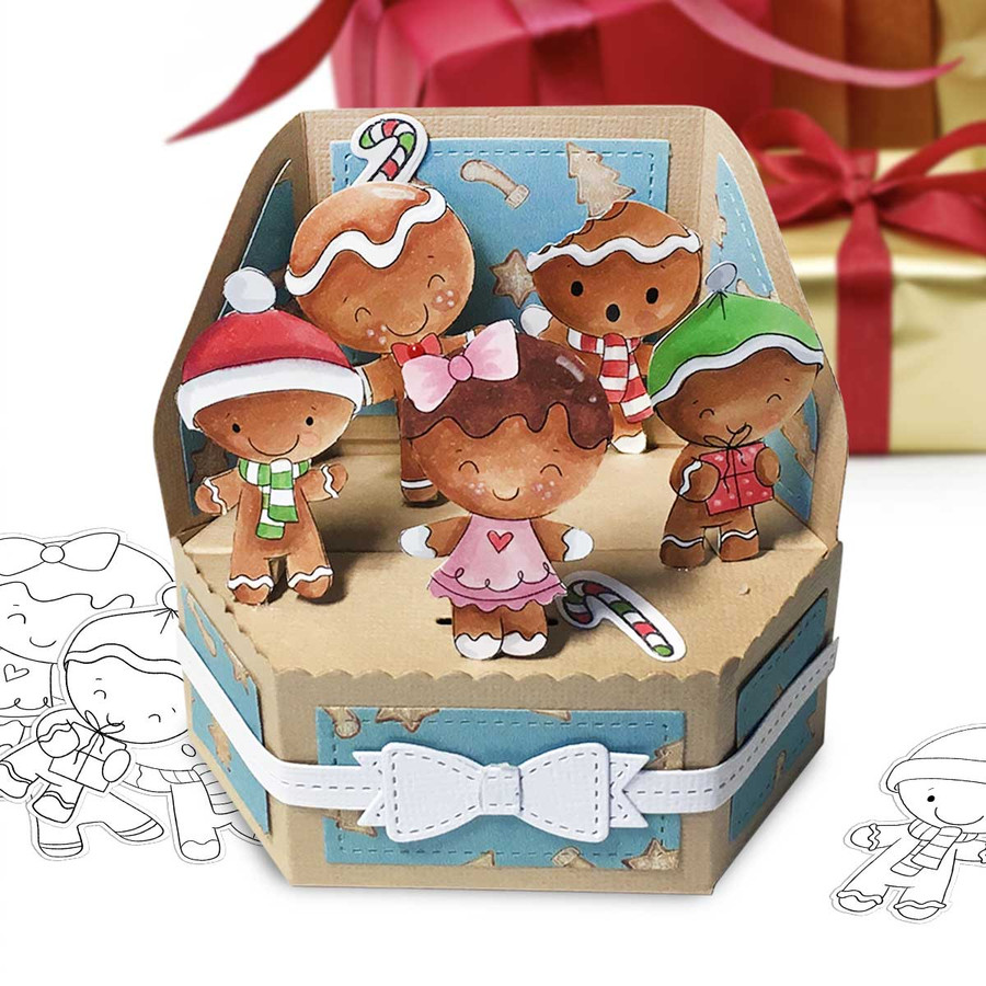 Gingerbread Holly Big Kahuna bundle - printable clipart  for cardmaking, craft, scrapbooking & stickers