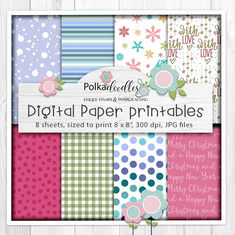Theo Penguin paper bundle 3 - digital stamps printable clipart  for cardmaking, craft, scrapbooking & stickers