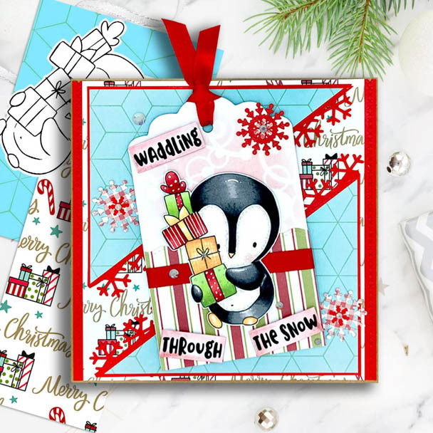 Theo Penguin - BIG BUNDLE 20 digital stamps printable clipart  for cardmaking, craft, scrapbooking & stickers
