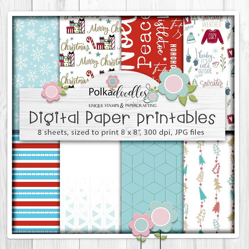 Theo Penguin - BIG KAHUNA bundle of digital stamps, papers, greetings printable clipart  for cardmaking, craft, scrapbooking & stickers