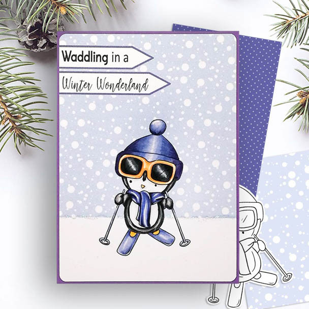 Theo Penguin - BIG KAHUNA bundle of digital stamps, papers, greetings printable clipart  for cardmaking, craft, scrapbooking & stickers